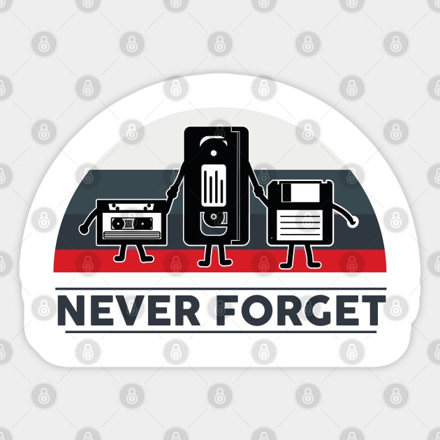 Vhs cassette Floppy disk nerd geek Retro gift Sticker by MrTeee